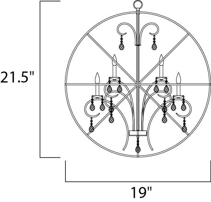 Maxim Orbit 25142ARPN Chandelier Light - Anthracite / Polished Nickel