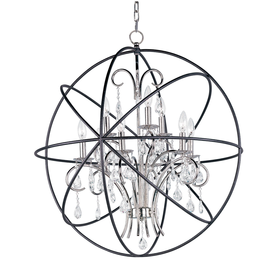 Maxim Orbit 25145ARPN Chandelier Light - Anthracite / Polished Nickel