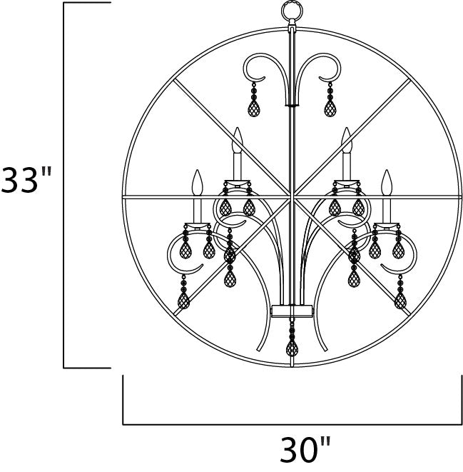 Maxim Orbit 25145ARPN Chandelier Light - Anthracite / Polished Nickel