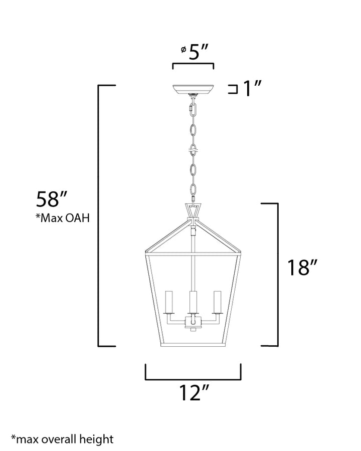 Maxim Abode 25152TXBPN Pendant Light - Textured Black / Polished Nickel