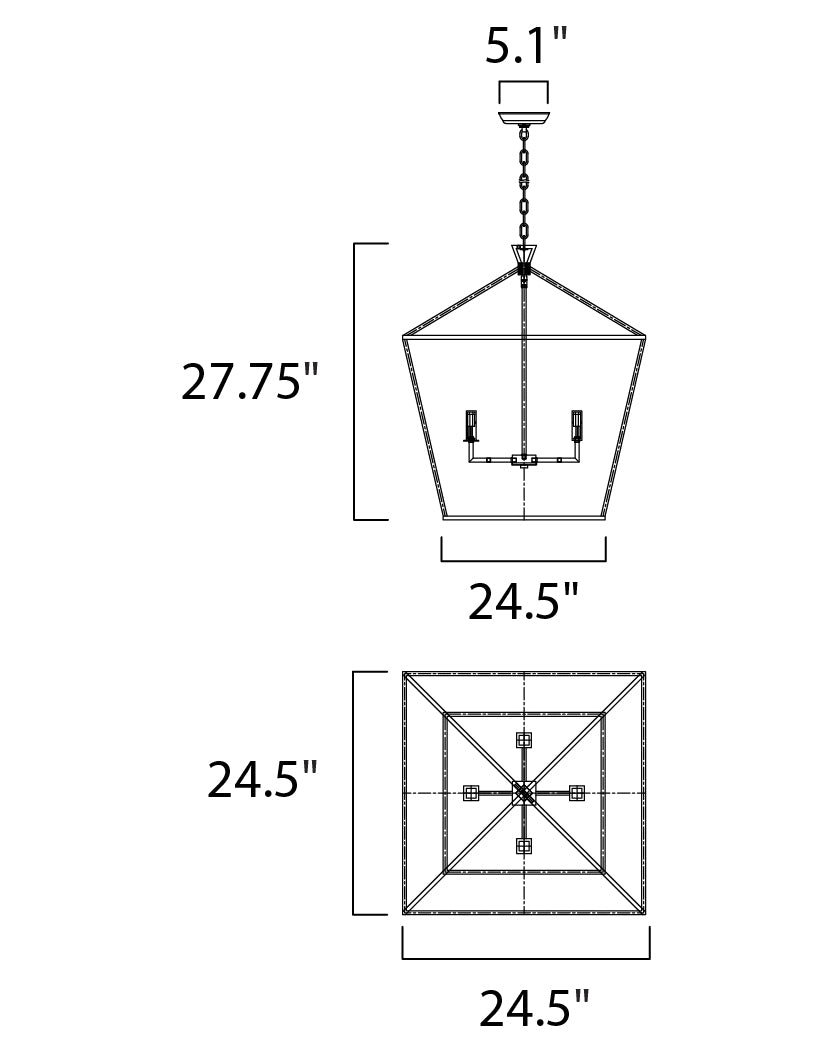 Maxim Abode 25155TXBPN Pendant Light - Textured Black / Polished Nickel