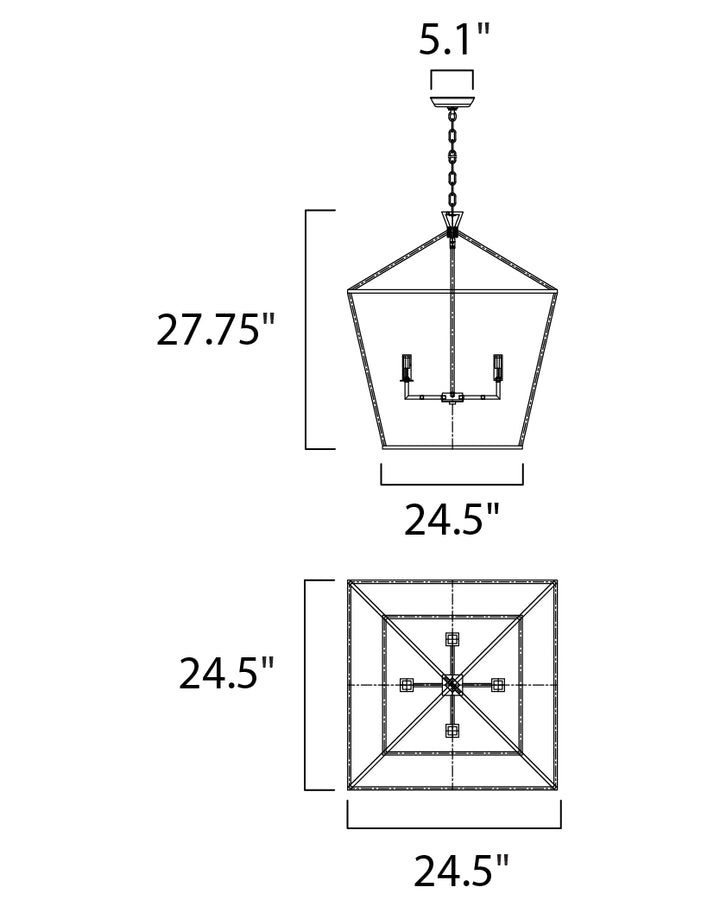 Maxim Abode 25155TXBPN Pendant Light - Textured Black / Polished Nickel
