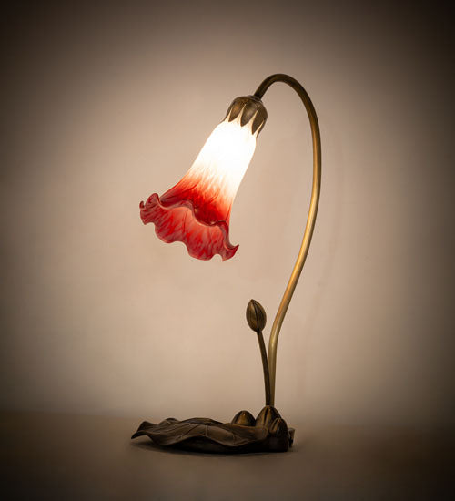 Meyda Tiffany Lighting 251563 Red/White One Light Accent Lamp Lamp Bronze / Dark