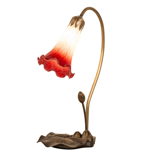 Meyda Tiffany Lighting 251563 Red/White One Light Accent Lamp Lamp Bronze / Dark