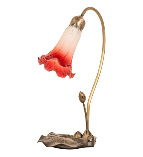 Meyda Tiffany Lighting 251563 Red/White One Light Accent Lamp Lamp Bronze / Dark