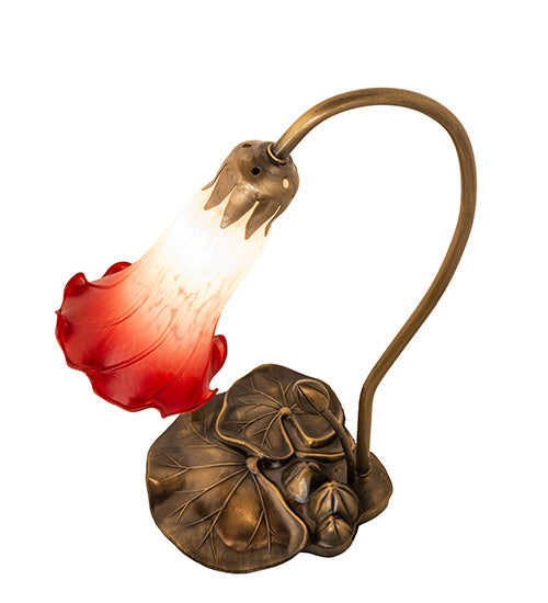 Meyda Tiffany Lighting 251563 Red/White One Light Accent Lamp Lamp Bronze / Dark