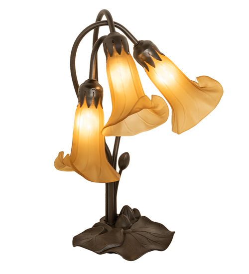 Meyda Tiffany Lighting 251683 Amber Three Light Table Lamp Lamp Bronze / Dark