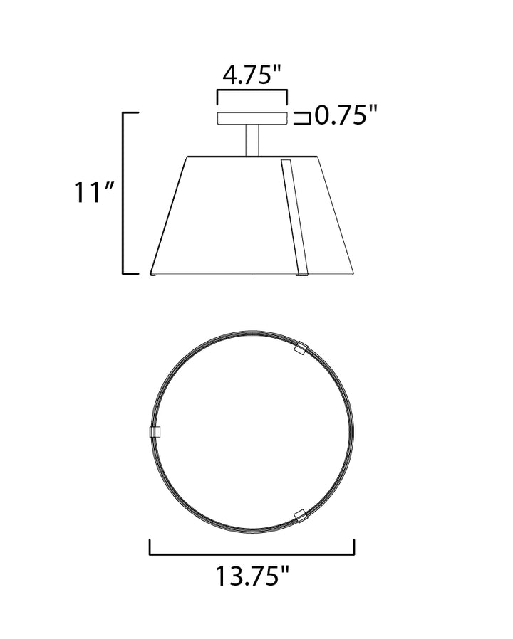 Maxim Carlo 25170DBZHR Ceiling Light - Dark Bronze, Leather, Heritage Brass