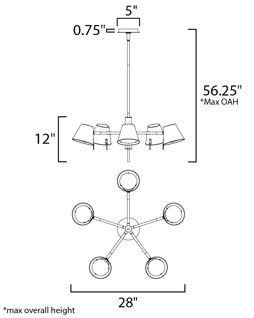 Maxim Carlo 25175DBZHR Chandelier Light - Dark Bronze, Leather, Heritage Brass