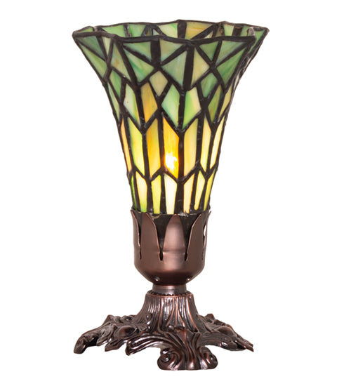 Meyda Tiffany Lighting 251825 Stained Glass Pond Lily Mini Lamp Lamp Bronze / Dark