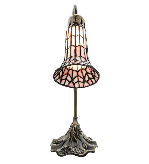 Meyda Tiffany Lighting 251852 Stained Glass Pond Lily One Light Mini Lamp Lamp Brass - Antique