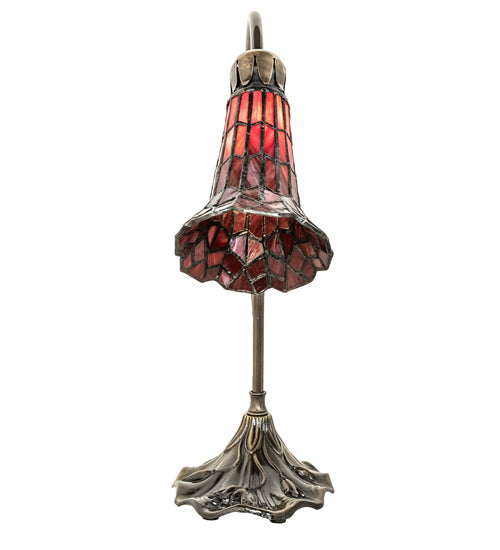 Meyda Tiffany Lighting 251853 Stained Glass Pond Lily One Light Mini Lamp Lamp Brass - Antique