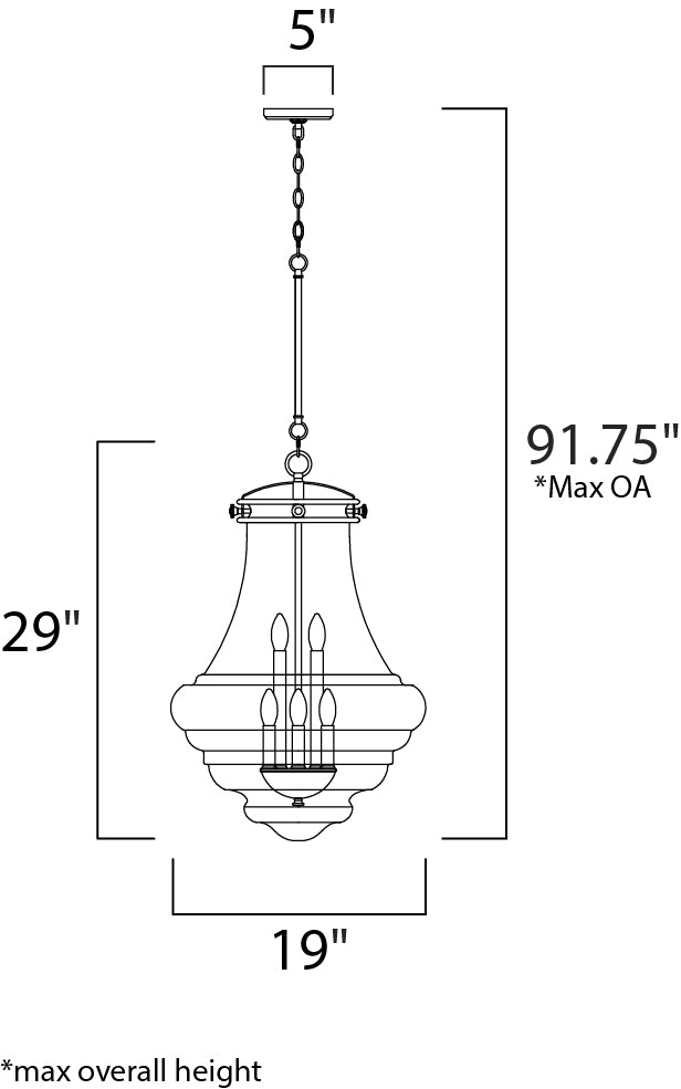 Maxim Retro 25189CLPN Pendant Light - Polished Nickel