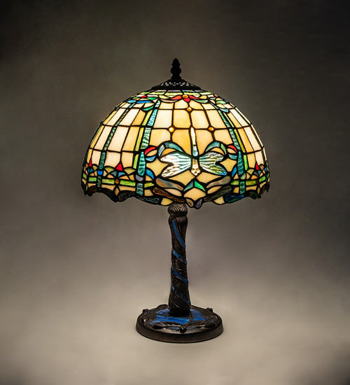 Meyda Tiffany Lighting 251918 Dragonfly One Light Table Lamp Lamp Bronze / Dark
