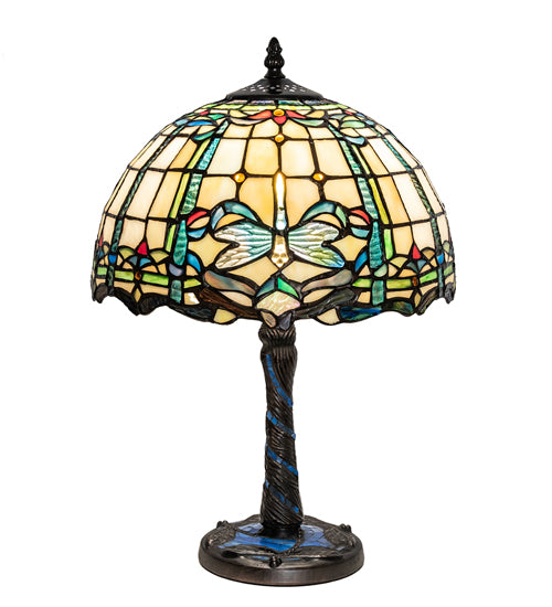 Meyda Tiffany Lighting 251918 Dragonfly One Light Table Lamp Lamp Bronze / Dark