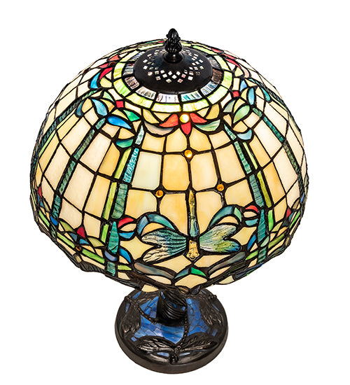 Meyda Tiffany Lighting 251918 Dragonfly One Light Table Lamp Lamp Bronze / Dark
