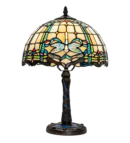 Meyda Tiffany Lighting 251918 Dragonfly One Light Table Lamp Lamp Bronze / Dark
