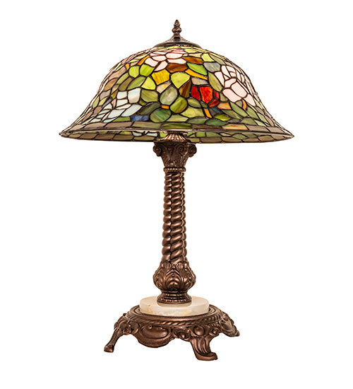 Meyda Tiffany Lighting 251920 Tiffany Rosebush One Light Table Lamp Lamp Bronze / Dark