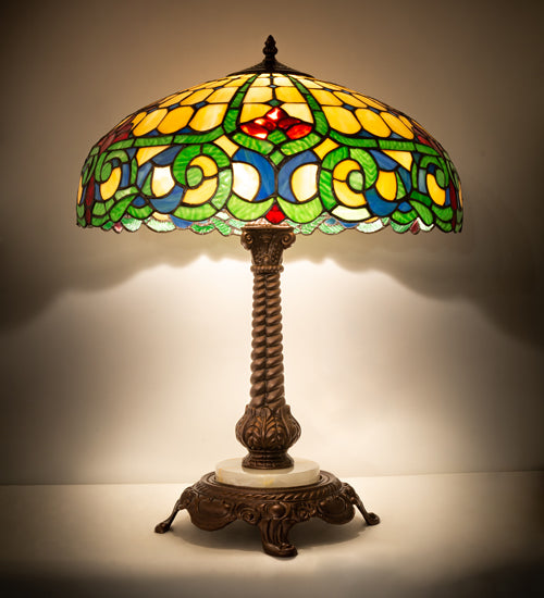 Meyda Tiffany Lighting 251962 Duffner & Kimberly Colonial One Light Table Lamp Lamp Bronze / Dark