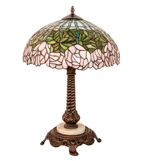 Meyda Tiffany Lighting 251964 Tiffany Cabbage Rose One Light Table Lamp Lamp Bronze / Dark