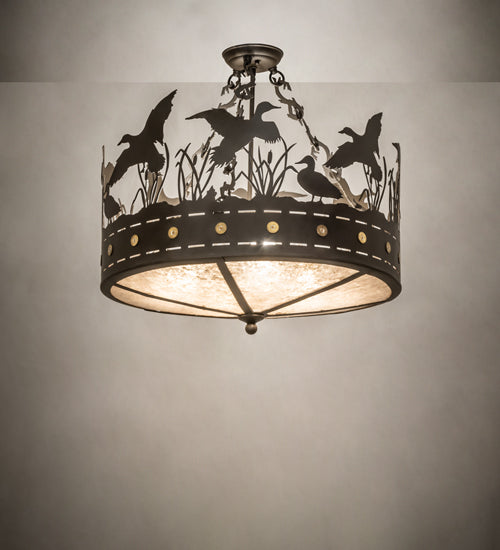 Meyda Tiffany Ducks In Flight 252143 Pendant Light - Oil Rubbed Bronze