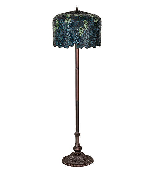 Meyda Tiffany Lighting 252160 Tiffany Wisteria Three Light Floor Base Lamp Bronze / Dark