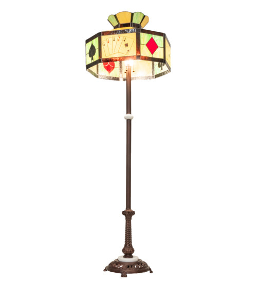 Meyda Tiffany Lighting 252397 Poker Face Three Light Floor Lamp Lamp Bronze / Dark