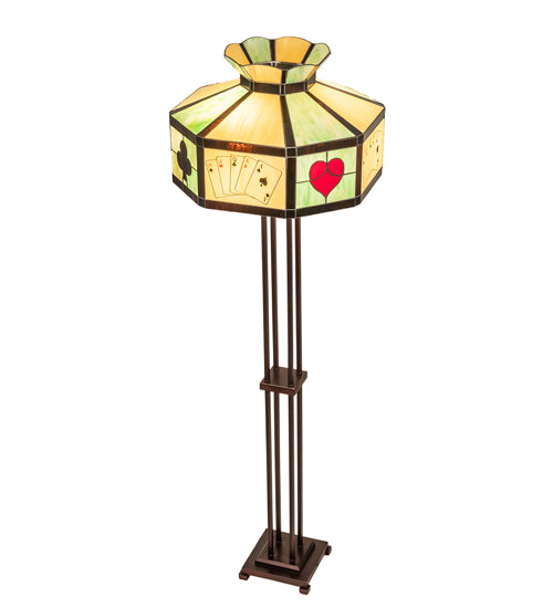 Meyda Tiffany Lighting 252401 Poker Face Two Light Floor Lamp Lamp Bronze / Dark