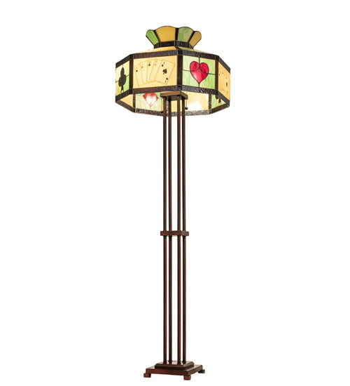 Meyda Tiffany Lighting 252401 Poker Face Two Light Floor Lamp Lamp Bronze / Dark