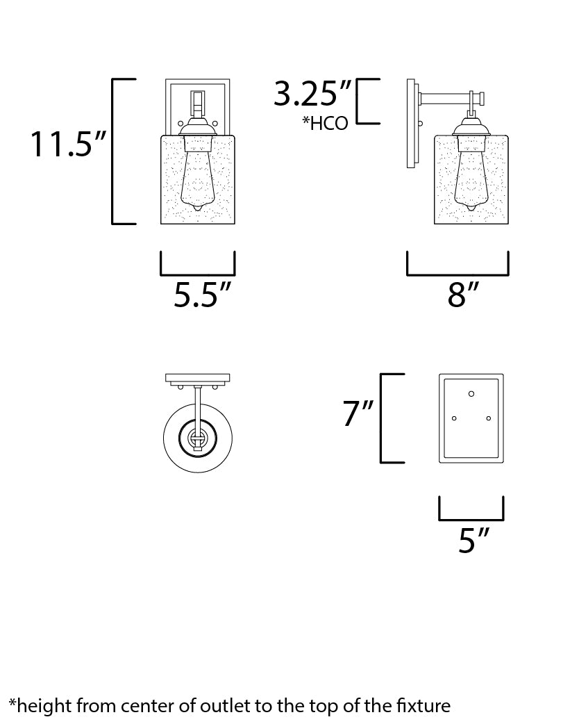 Maxim Stonehenge 25271SSBZ Wall Sconce Light - Bronze