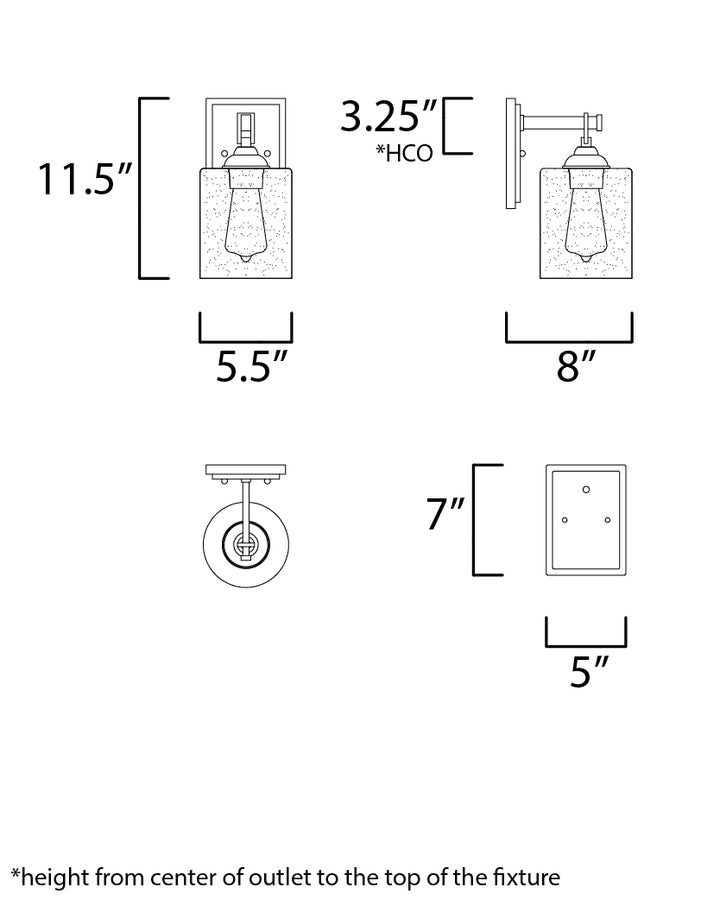 Maxim Stonehenge 25271SSBZ Wall Sconce Light - Bronze