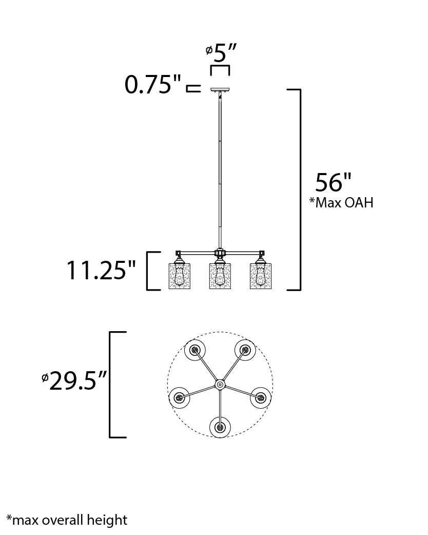 Maxim Stonehenge 25275SSBZ Chandelier Light - Bronze