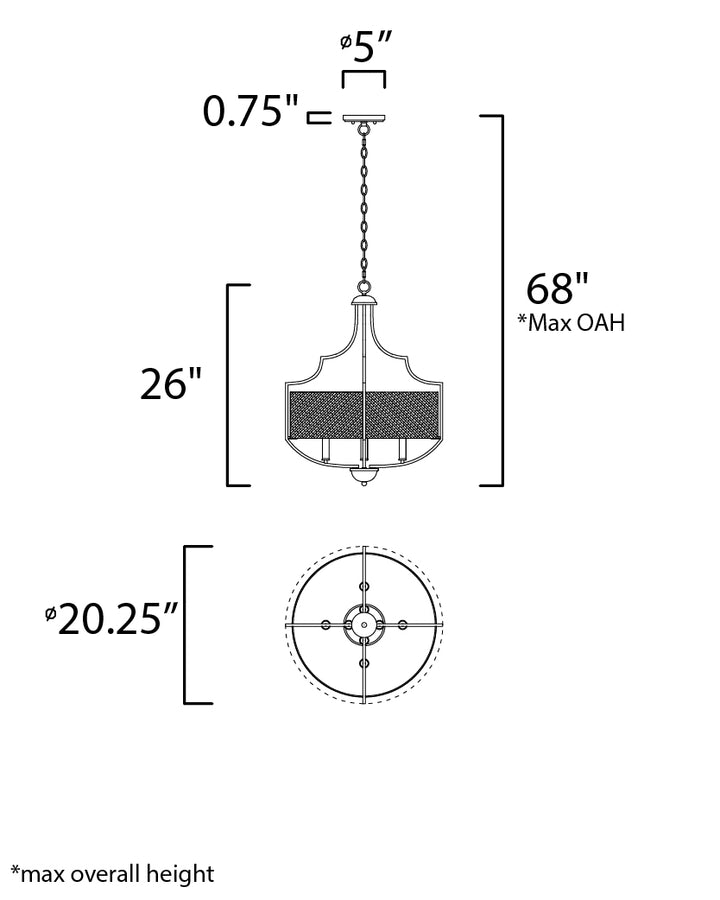 Maxim Savant 25284WLBZAB Chandelier Light - Bronze / Antique Brass