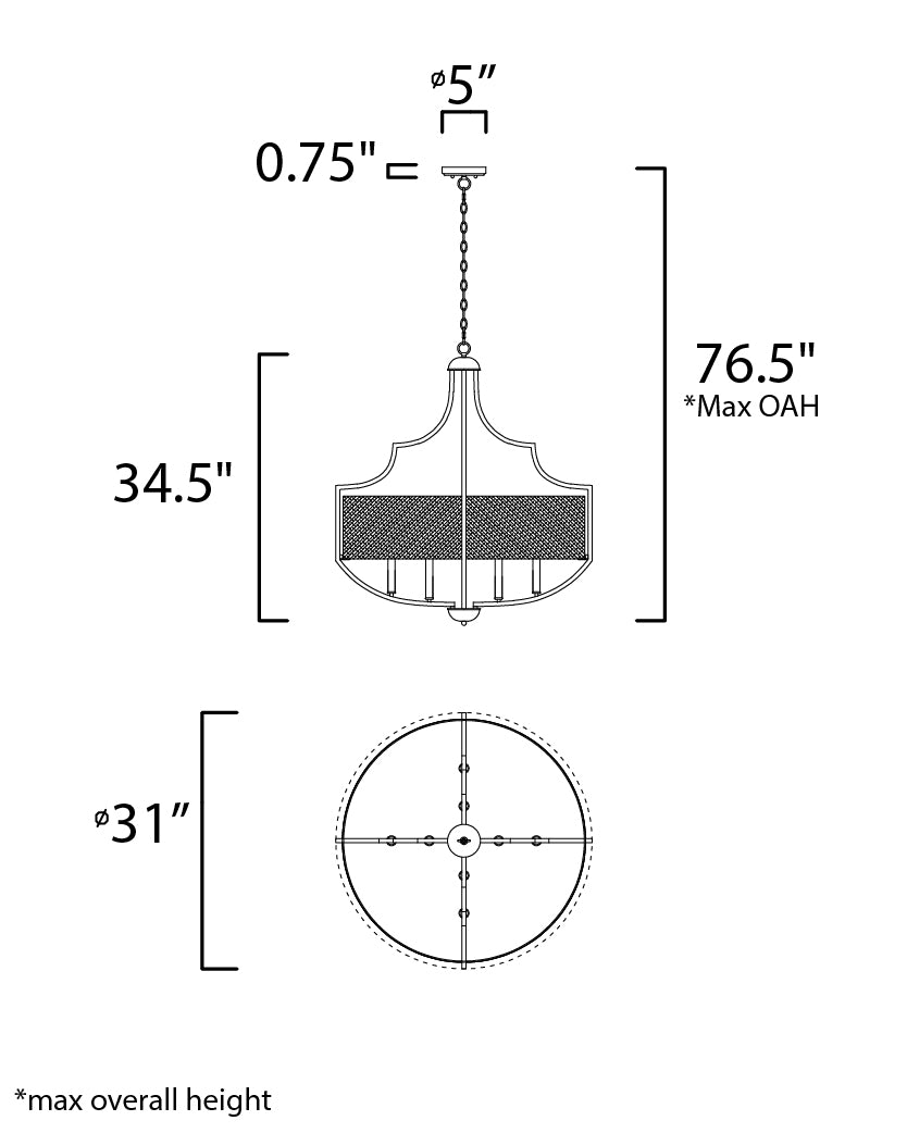 Maxim Savant 25285WLBZAB Chandelier Light - Bronze / Antique Brass