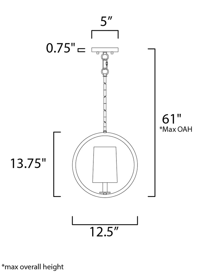 Maxim Meridian 25292OFNAB Pendant Light - Natural Aged Brass