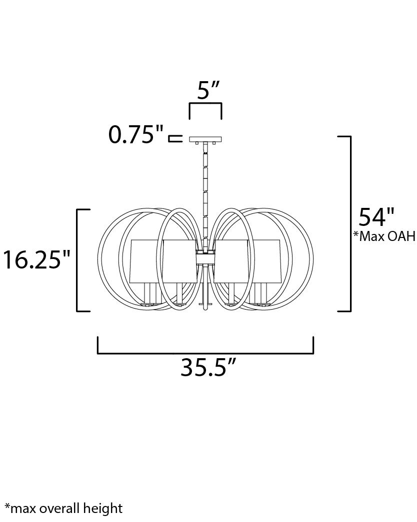 Maxim Meridian 25297OFNAB Chandelier Light - Natural Aged Brass