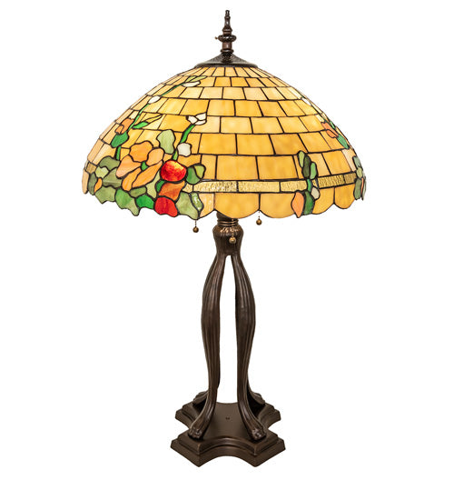Meyda Tiffany Lighting 253006 Duffner & Kimberly Hollyhock Two Light Table Lamp Lamp Bronze / Dark