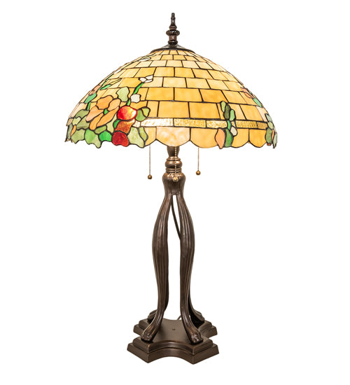 Meyda Tiffany Lighting 253006 Duffner & Kimberly Hollyhock Two Light Table Lamp Lamp Bronze / Dark