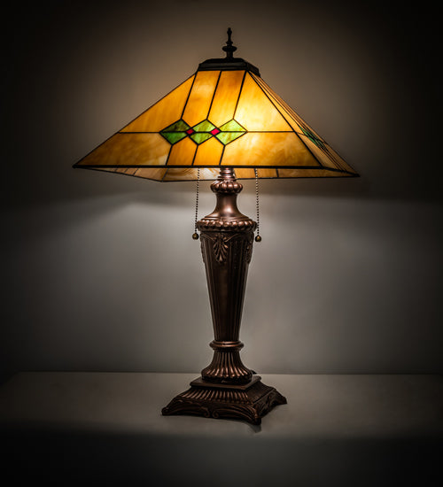 Meyda Tiffany Lighting 253025 Martini Mission Two Light Table Lamp Lamp Bronze / Dark