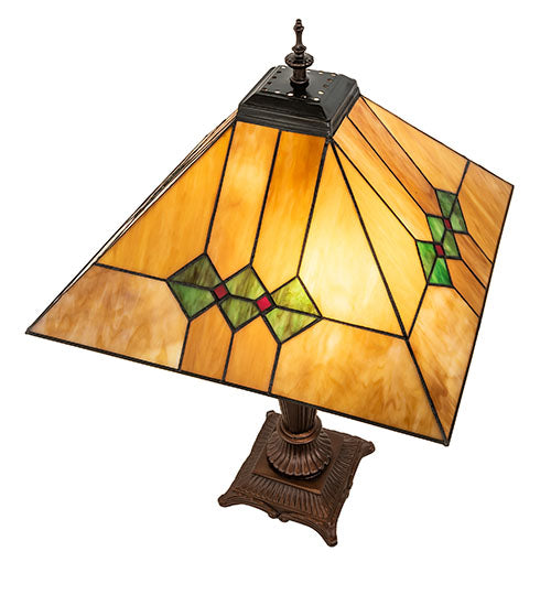 Meyda Tiffany Lighting 253025 Martini Mission Two Light Table Lamp Lamp Bronze / Dark