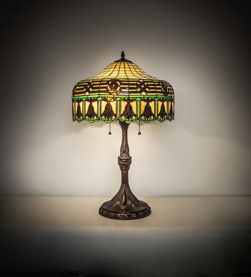 Meyda Tiffany Lighting 253398 Gorham Two Light Table Lamp Lamp Bronze / Dark