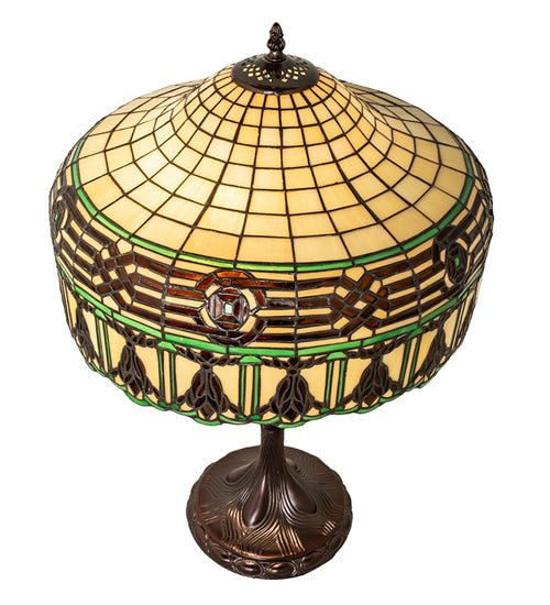 Meyda Tiffany Lighting 253398 Gorham Two Light Table Lamp Lamp Bronze / Dark