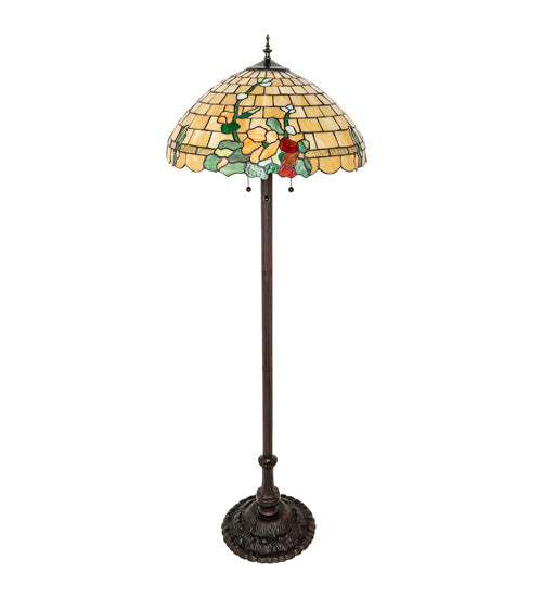 Meyda Tiffany Lighting 253416 Duffner & Kimberly Hollyhock Three Light Floor Lamp Lamp Bronze / Dark