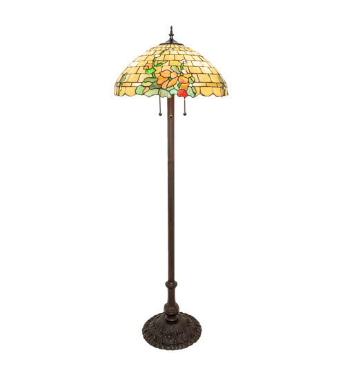 Meyda Tiffany Lighting 253416 Duffner & Kimberly Hollyhock Three Light Floor Lamp Lamp Bronze / Dark