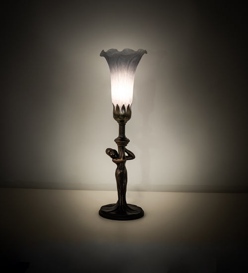 Meyda Tiffany Lighting 253423 Gray One Light Mini Lamp Lamp Bronze / Dark