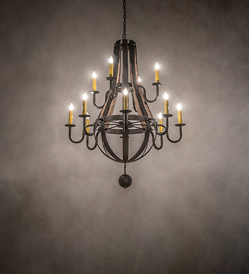 Meyda Tiffany Barrel Stave 253553 Chandelier Light - Wrought Iron