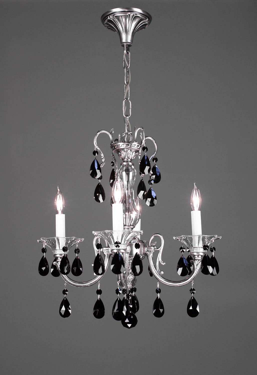 Classic Via Lombardi 57054 MS CBK Chandelier Light - Millennium Silver