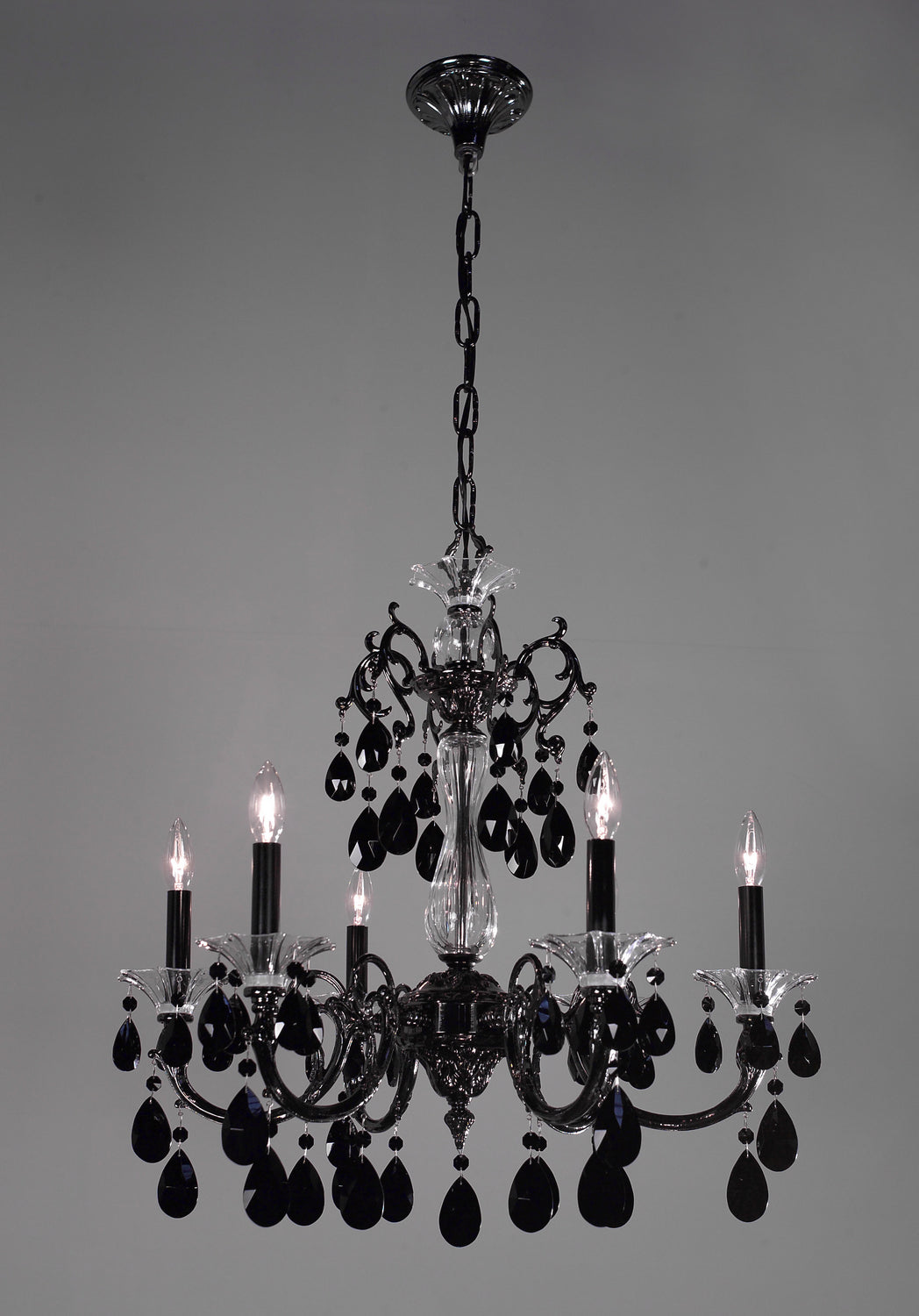 Classic Via Lombardi 57056 EP CBK Chandelier Light - Ebony Pearl