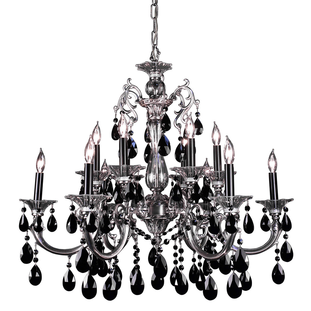 Classic Via Lombardi 57063 MS CBK Chandelier Light - Millennium Silver