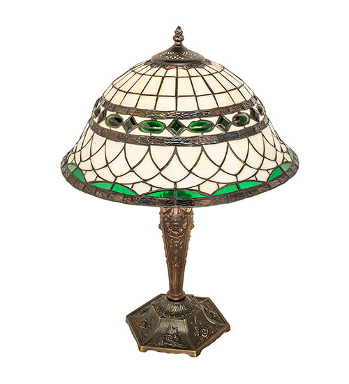 Meyda Tiffany Lighting 253629 Tiffany Roman One Light Table Lamp Lamp Copper/Antique/Verde